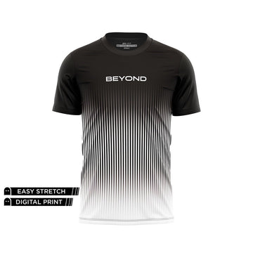 BEYOND - WHITE BLACK LINING GRADIENT DRY-FIT TEE NEWURG