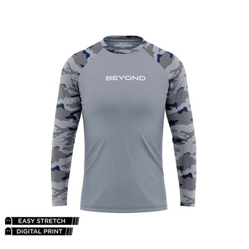 BEYOND - FULL SLEEVES NAVY CAMO STEEL DRY FIT RAGLAN