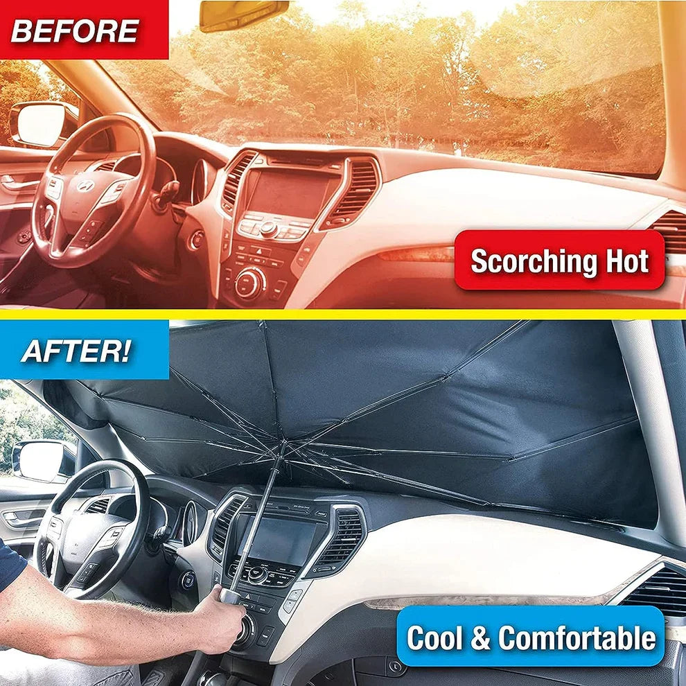 Car Windshield Sun Shade | واقي شمس للزجاج الأمامي للسيارة - UV Protection & Heat Blocker