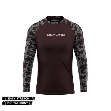 BEYOND - FULL SLEEVES MAROON CAMO DRY FIT RAGLAN