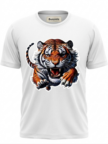 Tiger Roar | Round Neck T-Shirt for Men